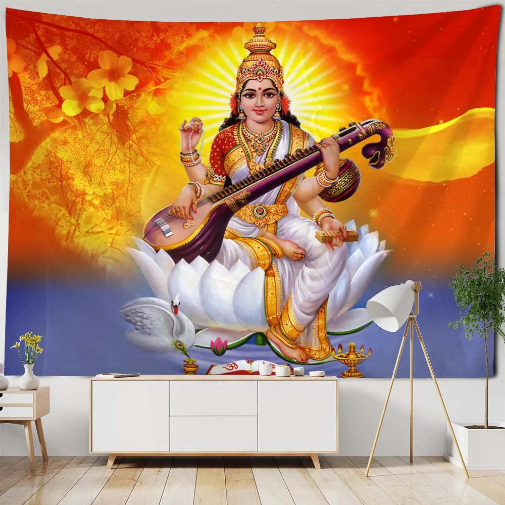 Buddha Meditation Tapestry — Indian Boho Wall Hanging
