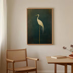 Japandi Flying Birds Wall Art — Sage Green & Gold Print