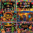 Mexican Carnival Party Banner — Fiesta Photo Backdrop