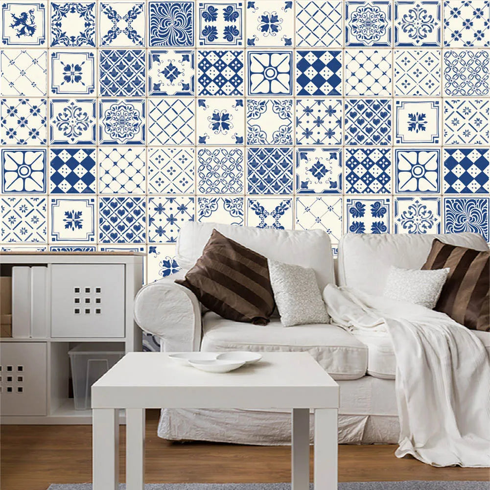 Waterproof Mosaic Tile Stickers — 20-Piece PVC Kitchen & Bath Decals