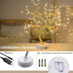 Golden Leaf LED Tree Light — Touch Copper Wire Night Lamp