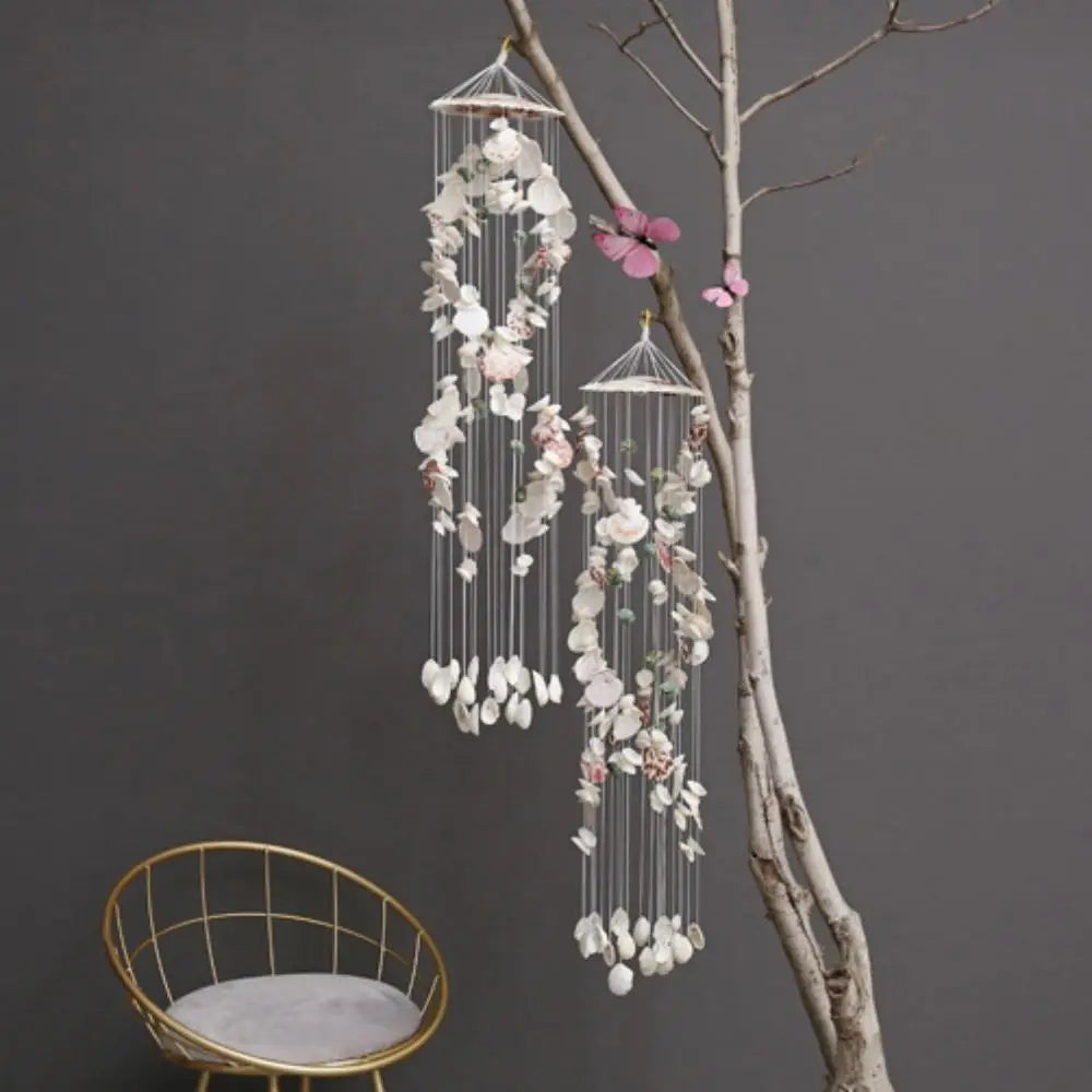 Colorful Shell Wind Chimes Yard Hanging Decor Exquisite White Wind Bell Pendant Birthday Gifts Crafts Gift Hanging Ornament