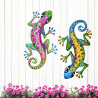 Large 3D Metal Gecko Wall Sculpture — Indoor & Outdoor Iron Lizard Art