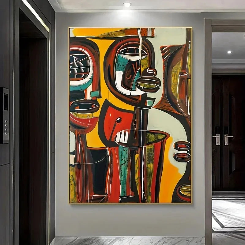 Abstract African Tribal Figure — Modern Expressionist Wall Art
