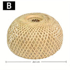 Handwoven Bamboo Pendant Lamp Shade – Filipino Rattan-Style Ceiling Light Cover