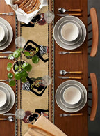 African Woman Linen Table Runner — Boho Farmhouse Style