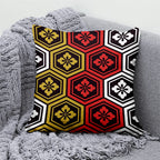 Lucky Cat & Mount Fuji Cushion Cover — Japanese Art Pillow