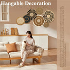 Boho Seagrass Wall Basket Set — Handwoven Rattan Wall Art