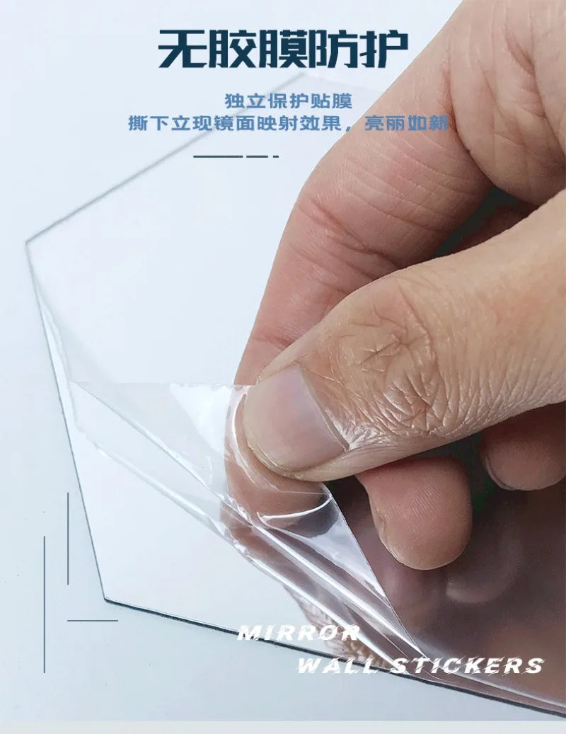 Teardrop Acrylic Mirror Wall Tiles – Self-Adhesive Home Décor Set