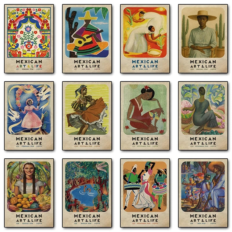Mexican Art & Life Vintage Poster — 1938 Magazine Cover Canvas Print