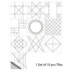 10pcs Blue & Gray Matte Surface Wall Sticker Film For Tiles /Ground in Kitchen Backsplash Floor PVC Art Wallpaper Peel & Stick