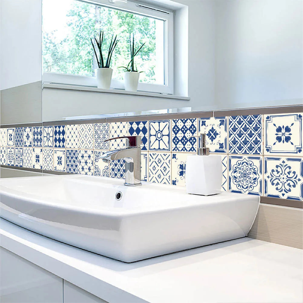 Waterproof Mosaic Tile Stickers — 20-Piece PVC Kitchen & Bath Decals