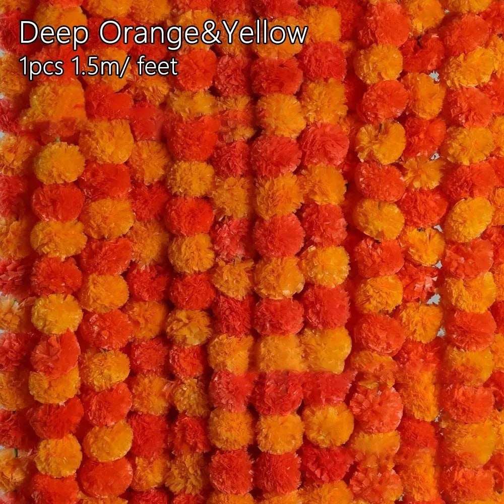Artificial Marigold Garland — Indian Pooja & Wedding Décor