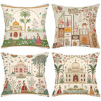 Indian Style Cushion Covers With Palace And Women Patterns Polyester pillowcase, sofa decorative cushion cov Headboard Pillow