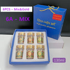 Moroccan Colored Glass Tea Cup Set — 6-Piece Arabic Drinking Glasses