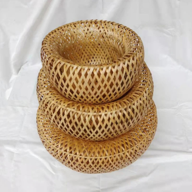 Handwoven Bamboo Pendant Lamp Shade – Filipino Rattan-Style Ceiling Light Cover
