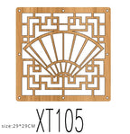 Japanese Wooden Room Divider — Hollow Screen Partition Panels