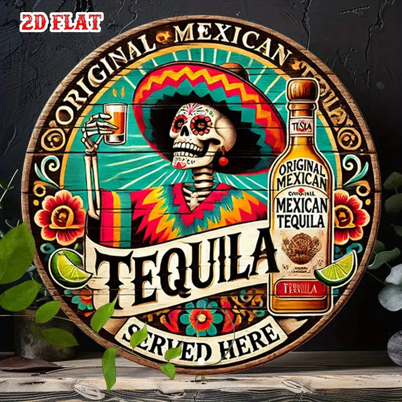 Day of the Dead Sugar Skull — Vintage Tin Sign