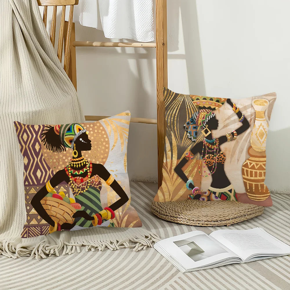 African Tribal Elephant Cushion Cover