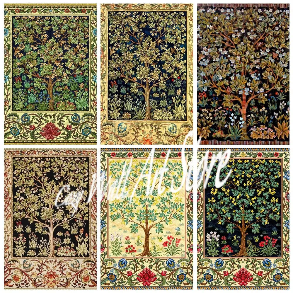 Tree Of Life Art William Morris Landscape Canvas Wall Art Vintage Nature Scenery Prints Modern Home Living Room Decoration
