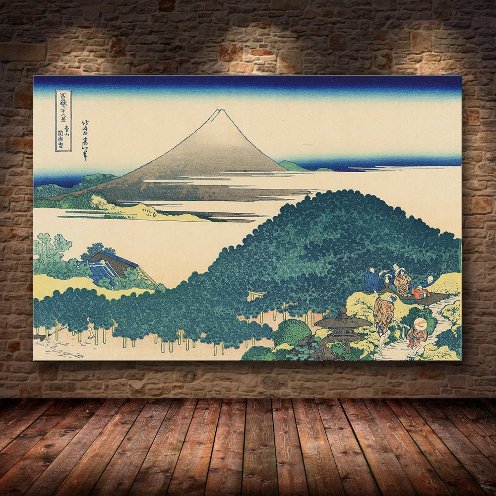 Katsushika Hokusai Thirty-Six Views of Mount Fuji Canvas Wall Art Prints