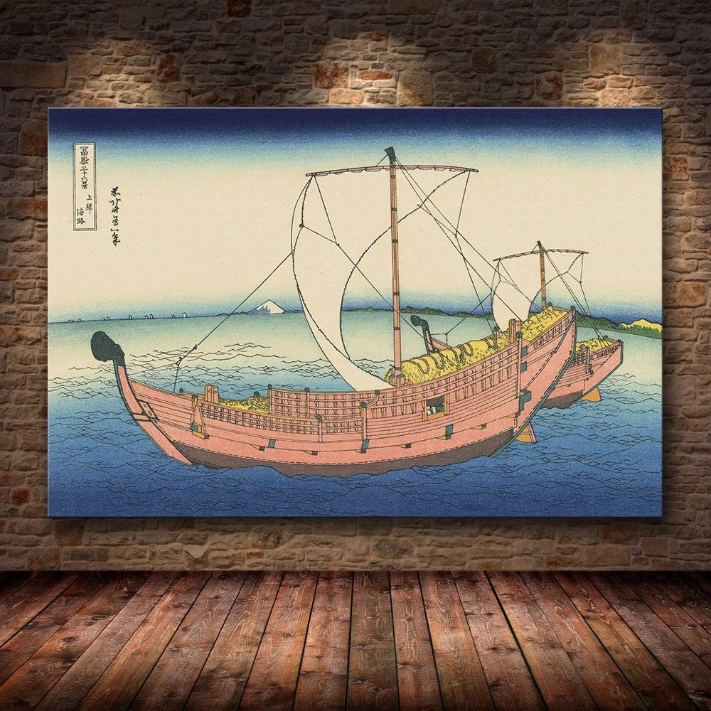 Katsushika Hokusai Thirty-Six Views of Mount Fuji Canvas Wall Art Prints