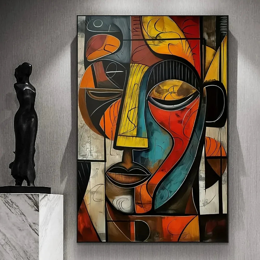 Abstract African Tribal Figure — Modern Expressionist Wall Art