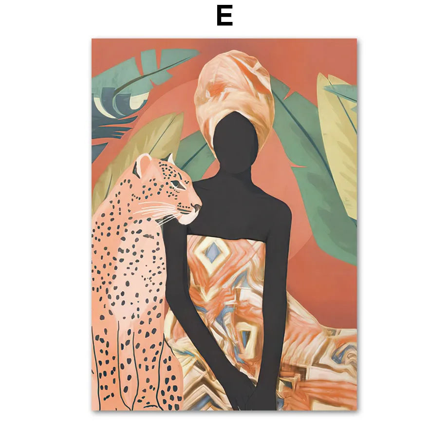 African Woman in Bloom — Canvas Wall Art Print
