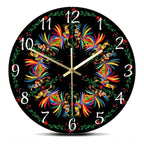 Otomi Bird Wall Clock — Mexican Folk Art Home Décor