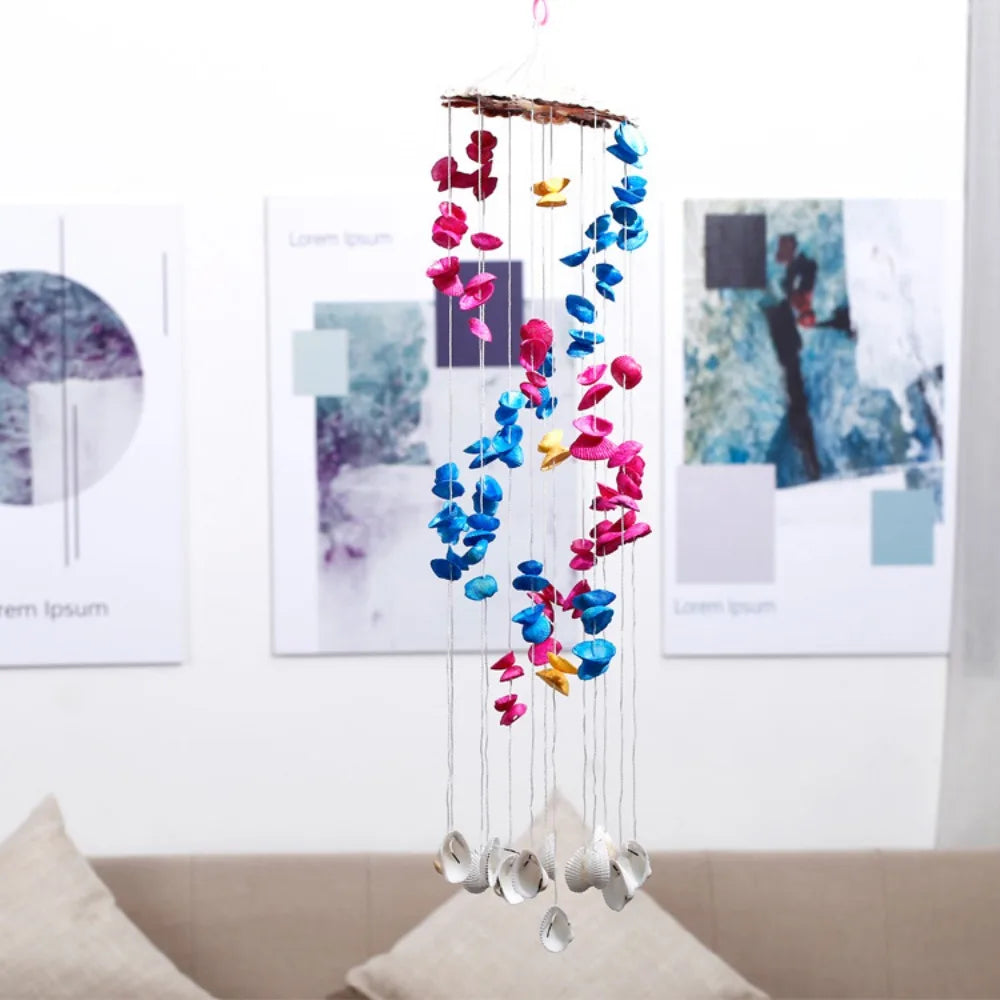 Colorful Shell Wind Chimes Yard Hanging Decor Exquisite White Wind Bell Pendant Birthday Gifts Crafts Gift Hanging Ornament