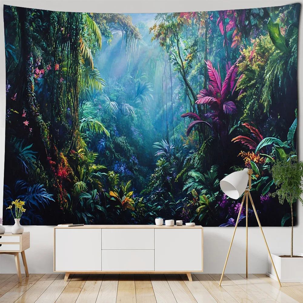 Tropical Jungle Bird Tapestry — Wall Hanging & Beach Mat