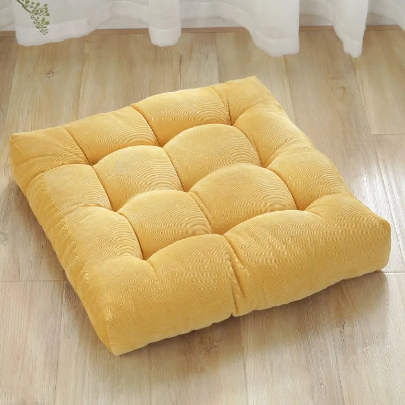 Square Floor Meditation Pillow — Tufted Yoga & Seating Cushion