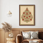 Mughal-Style Floral Botanical Wall Art Print — Indian Home Décor