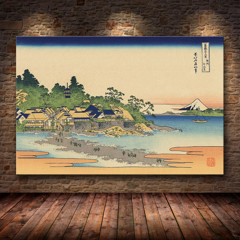 Katsushika Hokusai Thirty-Six Views of Mount Fuji Canvas Wall Art Prints