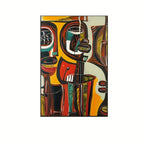 Abstract African Tribal Figure — Modern Expressionist Wall Art