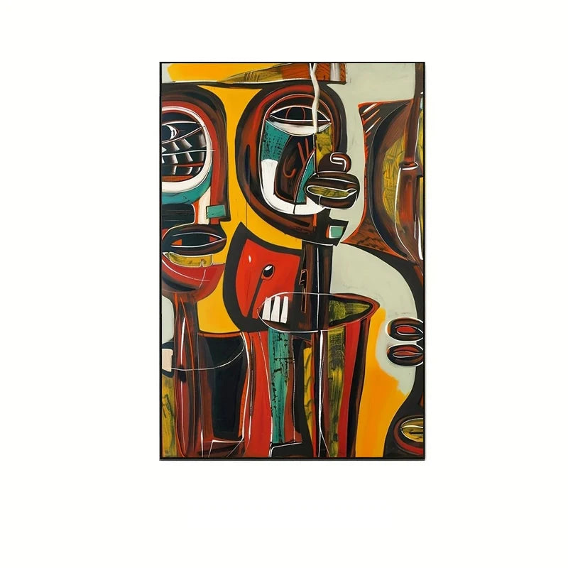 Abstract African Tribal Figure — Modern Expressionist Wall Art