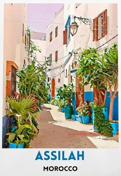 Casablanca & Marrakesh Travel Poster — Moroccan Architecture Canvas Print