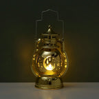Ramadan LED Lantern — Etched Islamic Motif Table Decor