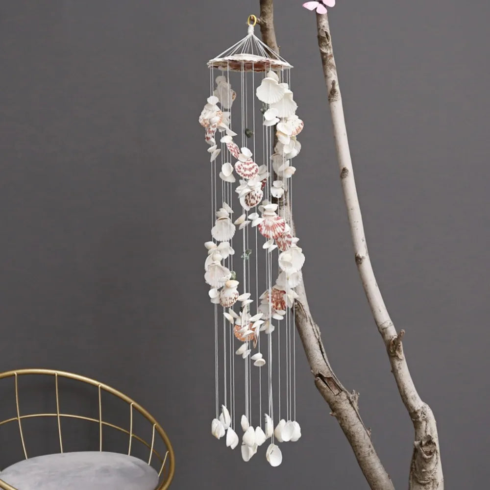 Colorful Shell Wind Chimes Yard Hanging Decor Exquisite White Wind Bell Pendant Birthday Gifts Crafts Gift Hanging Ornament