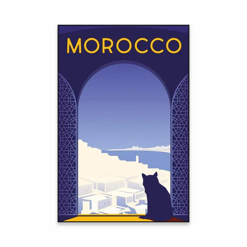 Morocco Travel Canvas Print — Chefchaouen Blue City & Moroccan Landscapes