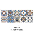 10pcs Blue & Gray Matte Surface Wall Sticker Film For Tiles /Ground in Kitchen Backsplash Floor PVC Art Wallpaper Peel & Stick