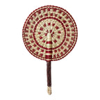 Handwoven Seagrass Fan — Boho Striped Décor