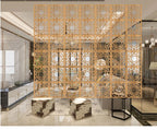 Japanese Wooden Room Divider — Hollow Screen Partition Panels
