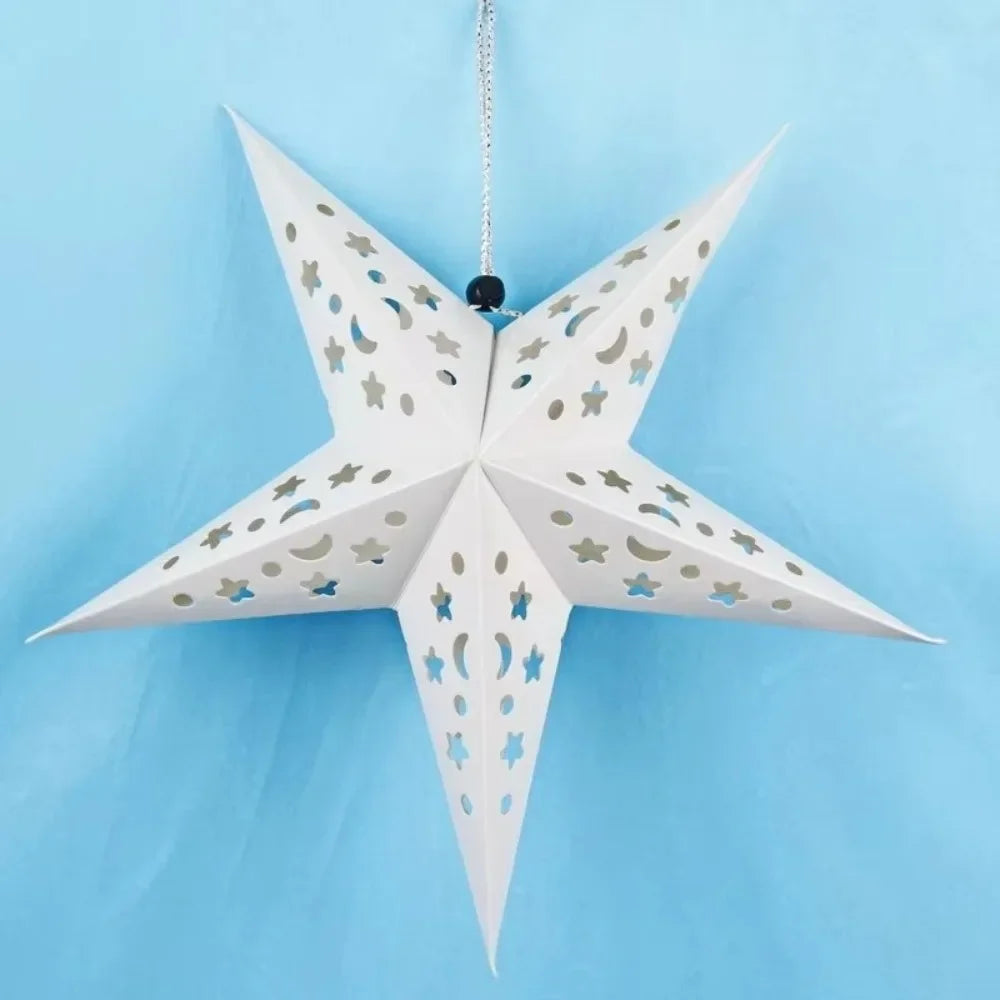 Hollow Star Paper Lantern — Hanging Star Pendant for Christmas & Eid