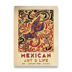 Mexican Folk Art Canvas Print — Vintage-Style Wall Art Poster