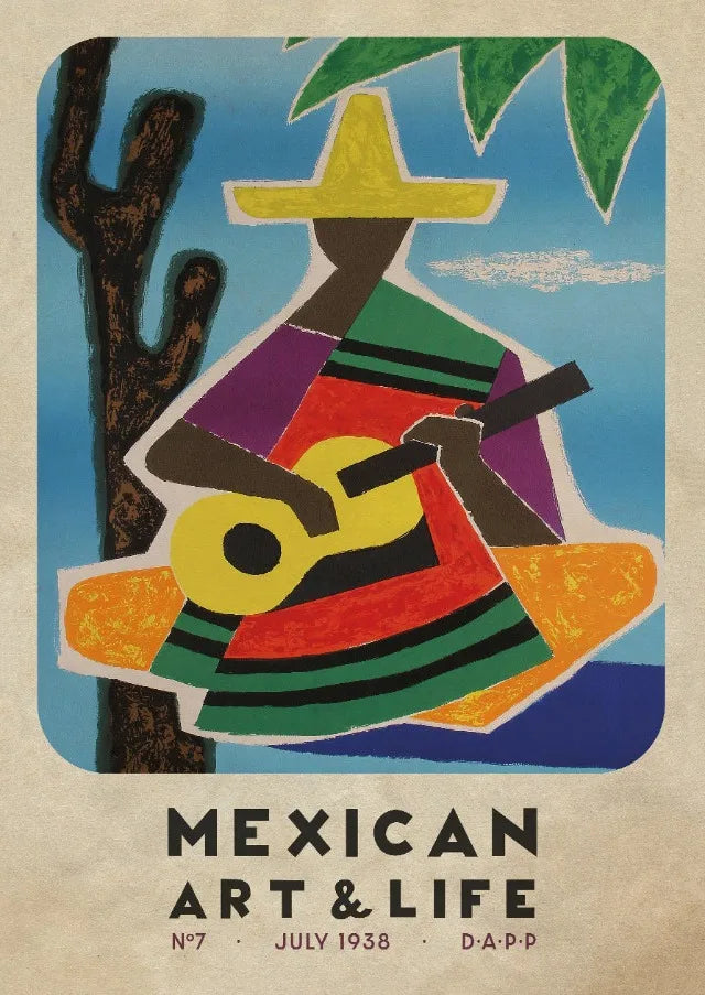 Mexican Art & Life Vintage Poster — 1938 Magazine Cover Canvas Print