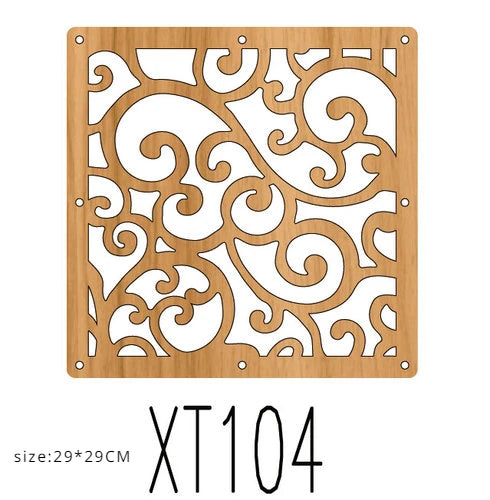 10pcs Room Hanging Screen Partition Guest Room Divider Panel wooden color Living Room Office Simple Hollowing Screen
