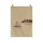 Japanese Tea Room Noren Curtain — Koi Fish & Kanji Calligraphy Panel Set