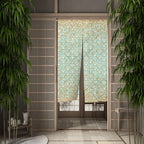 Great Wave Noren Door Curtain — Japanese Linen Half Curtain
