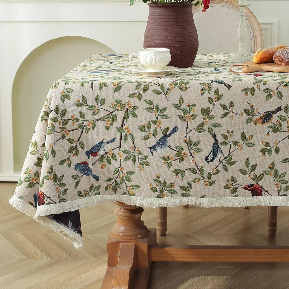 Moroccan Floral Tablecloth — Vintage Pattern Rectangular Table Cover